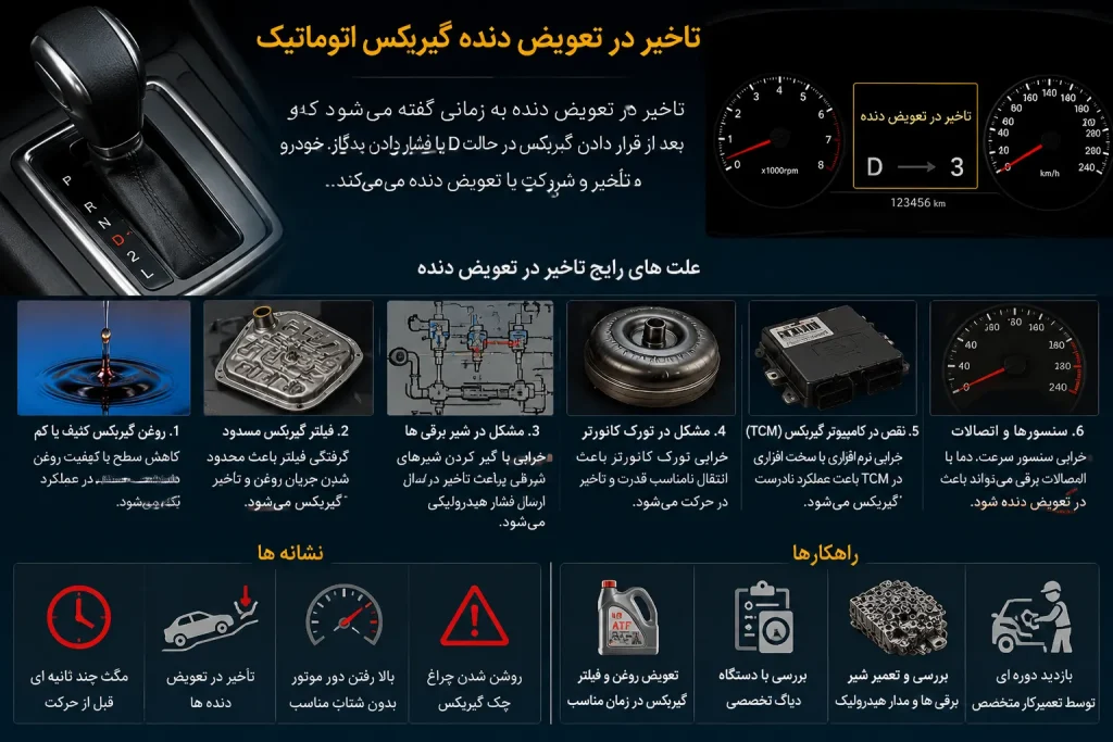 تاخیر در تعویض دنده گیربکس اتوماتیک
